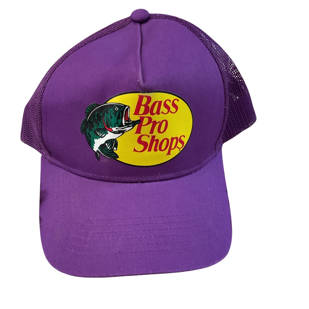 Bass Pro Shops Purple Mesh Trucker Hat Snapback Fishing Cap One Size‎
